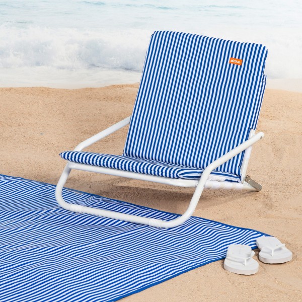 Tapete de praia dobrável Aktive às riscas 200x150 cm | Distria
