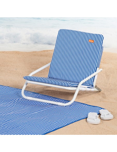 Tapete de praia dobrável Aktive às riscas 200x150 cm | Distria