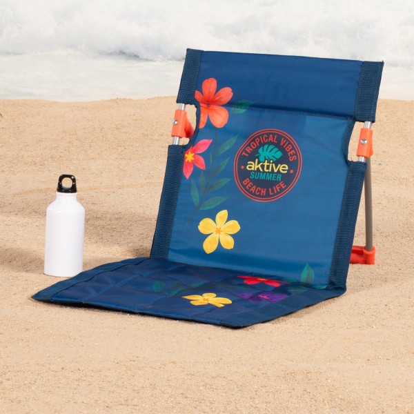 Esteira de praia reclinável Aktive estampada com encosto | Distria