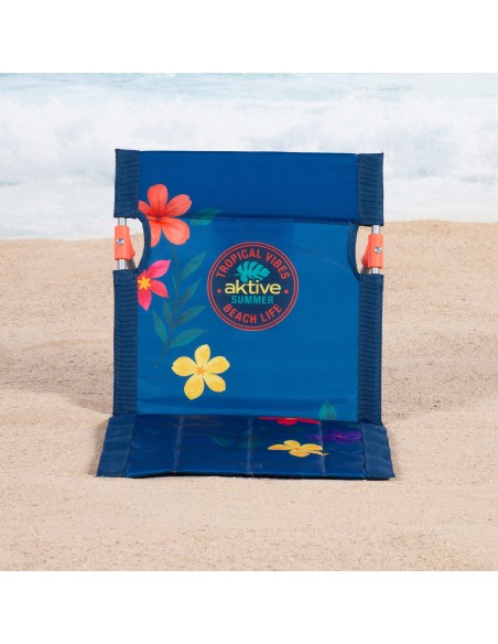 Esteira de praia reclinável Aktive estampada com encosto | Distria
