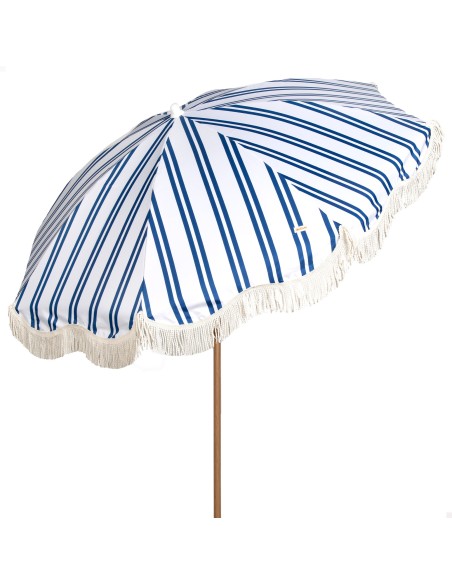 Aktive Guarda-sol de praia 200 cm com franjas listradas | Distria