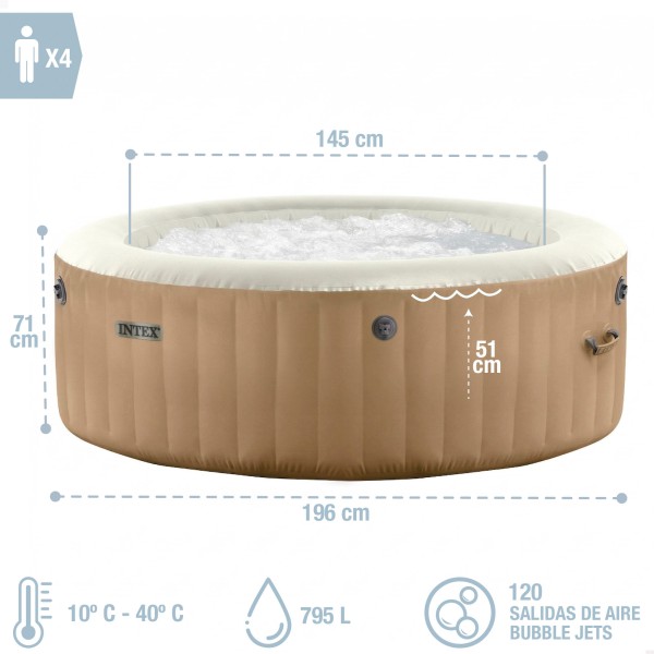 Spa insuflável Bubble Massage Sahara INTEX para 4 pessoas | Distria