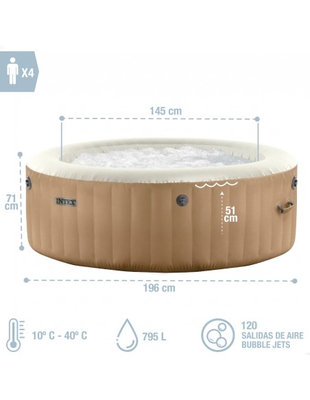 Spa insuflável Bubble Massage Sahara INTEX para 4 pessoas | Distria