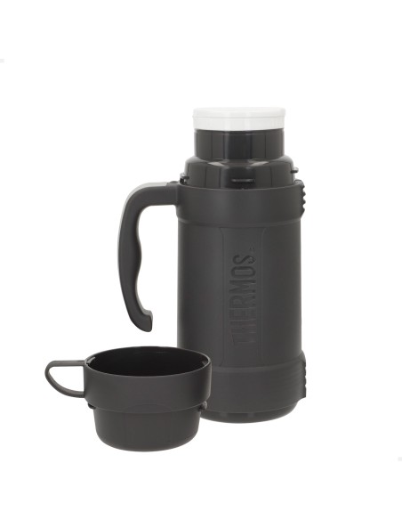 Garrafa térmica cinza de 500ml com copo | Distria