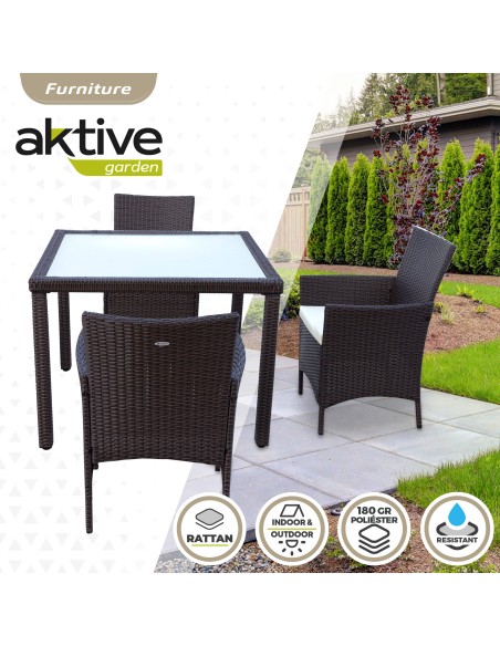 Conjunto de móveis de jardim e terraço para 4 pessoas | Móveis de jardim