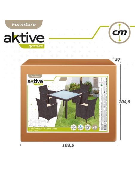Conjunto de móveis de jardim e terraço para 4 pessoas | Móveis de jardim