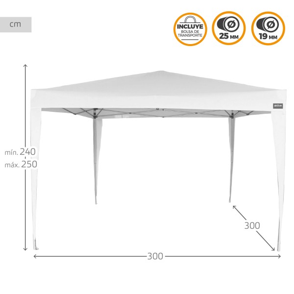Gazebo de jardim dobrável e ajustável em altura | Distria