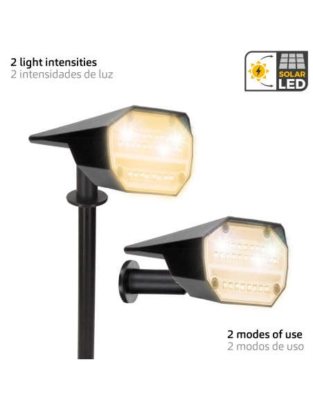 Farol solar LED de luz quente com 2 intensidades | Distria