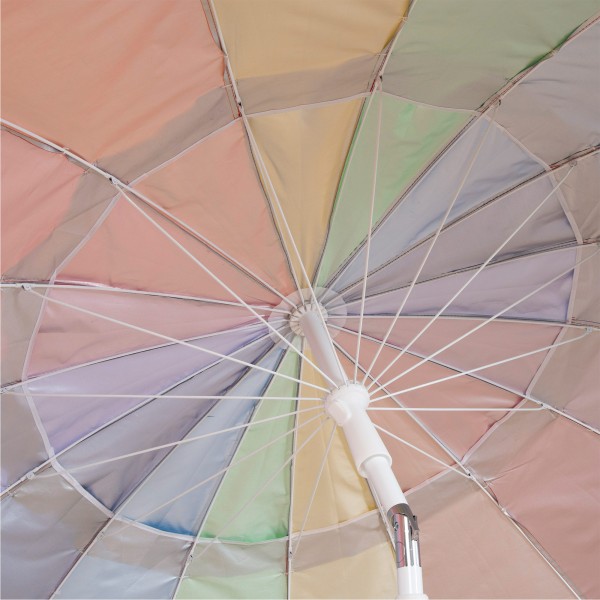 Aktive Guarda-sol de praia com 16 varetas, 200 cm, multicolorido, inclinável, proteção UV50