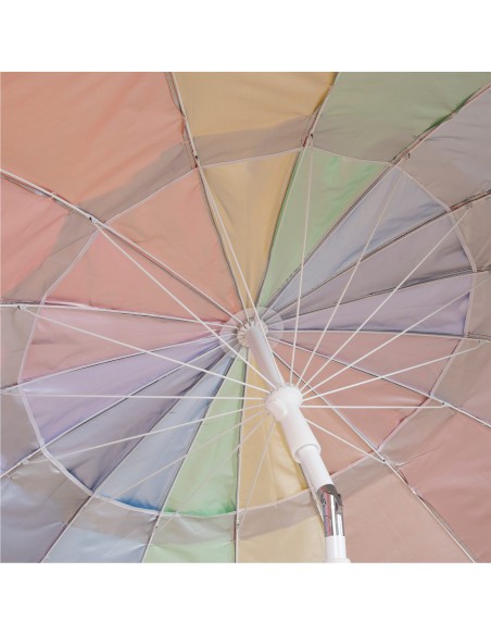 Aktive Guarda-sol de praia com 16 varetas, 200 cm, multicolorido, inclinável, proteção UV50