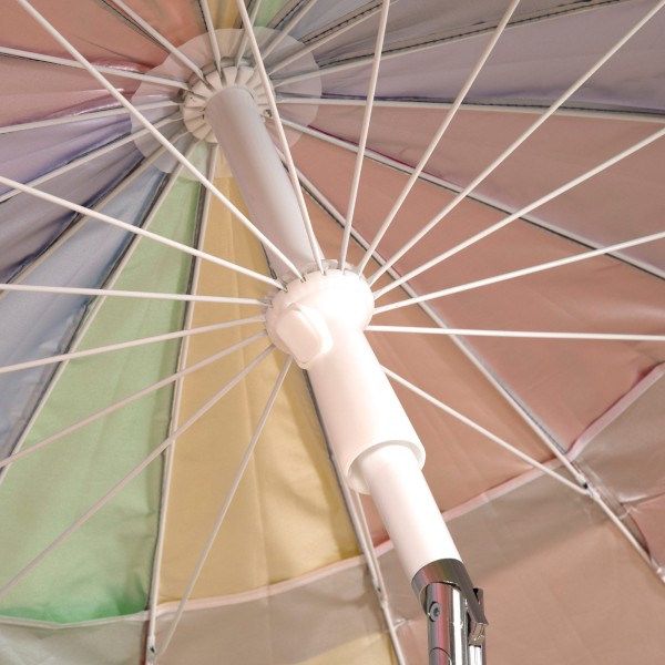 Aktive Guarda-sol de praia com 16 varetas, 200 cm, multicolorido, inclinável, proteção UV50