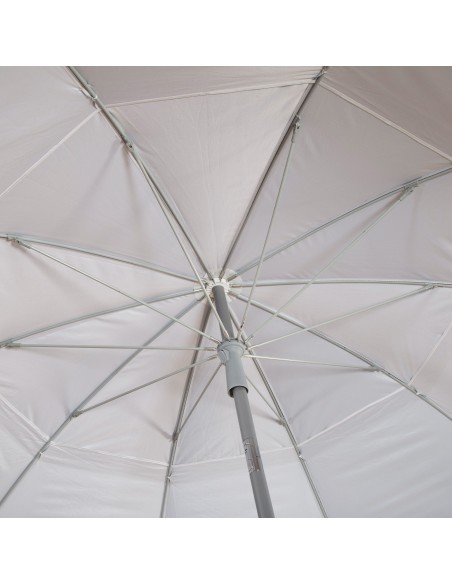 Guarda-sol de praia cinza D220 cm UV50 Aktive | Distria