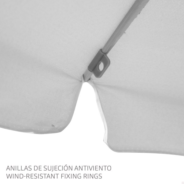 Guarda-sol de praia cinza D220 cm UV50 Aktive | Distria