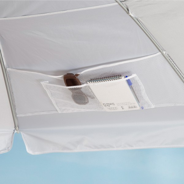 Guarda-sol de praia cinza D220 cm UV50 Aktive | Distria