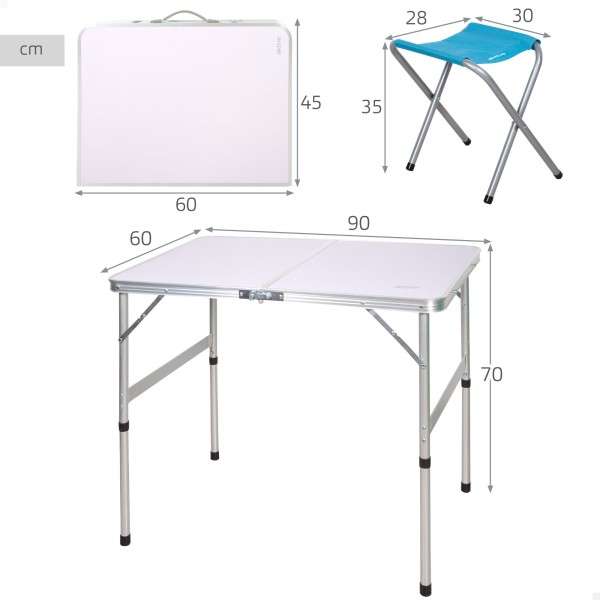 Mesa dobrável com 2 banquetas | Distria