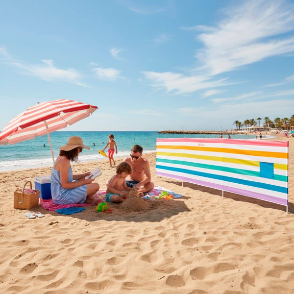Jaqueta corta-vento multicolorida praia 360x85 cm Aktive | Distria