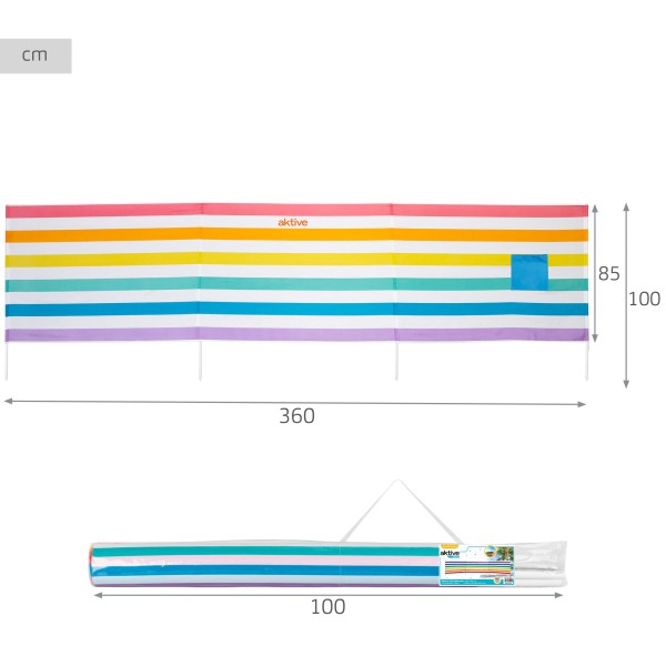 Jaqueta corta-vento multicolorida praia 360x85 cm Aktive | Distria