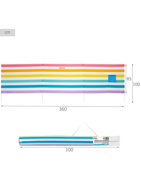 Jaqueta corta-vento multicolorida praia 360x85 cm Aktive | Distria