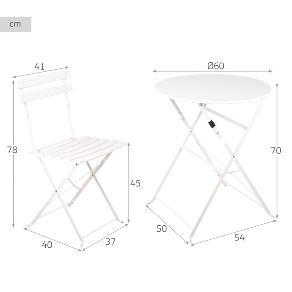Conjunto de móveis de terraço brancos Aktive | Distria