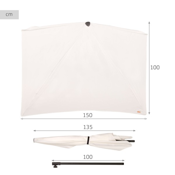 Guarda-sol de parede para terraço ou jardim 160x100 cm Aktive | Distria