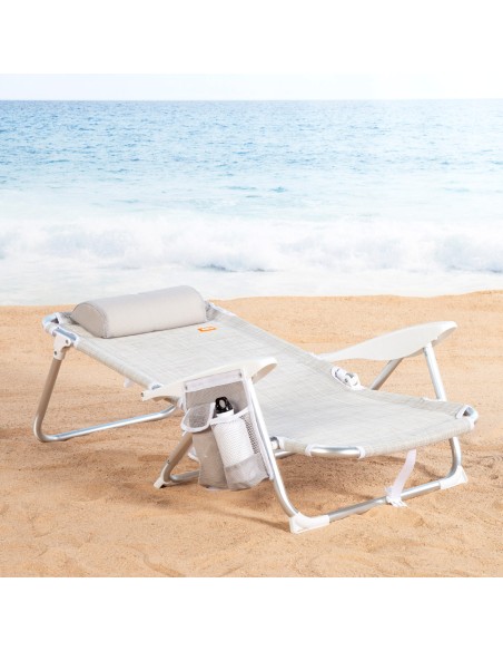 Cadeira dobrável multi-posições-Cadeiras de Praia Bege | Distria
