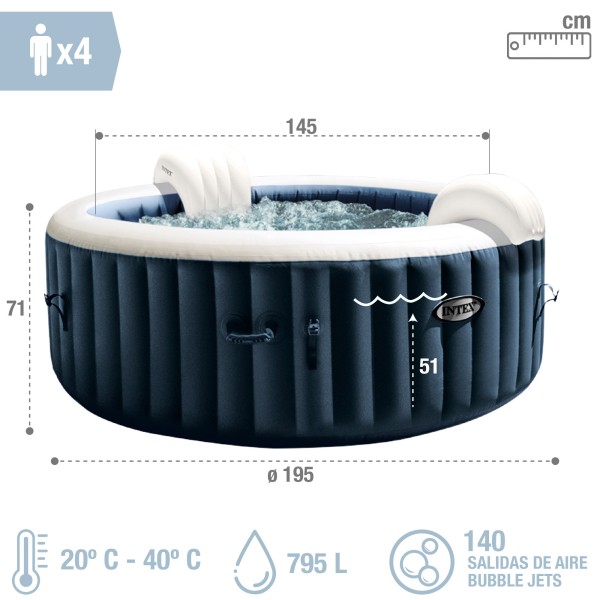 Spa insuflável INTEX PureSpa -Spa Bolhas | Distria