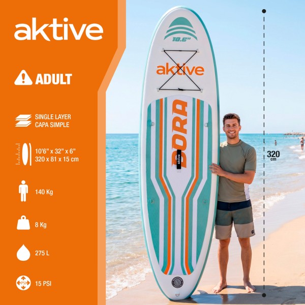 Prancha de stand up paddle inflável de 10,6'' | Distria