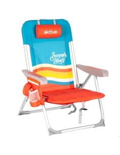Cadeira de praia colorida com bolsos 50x60x85 cm | Distria