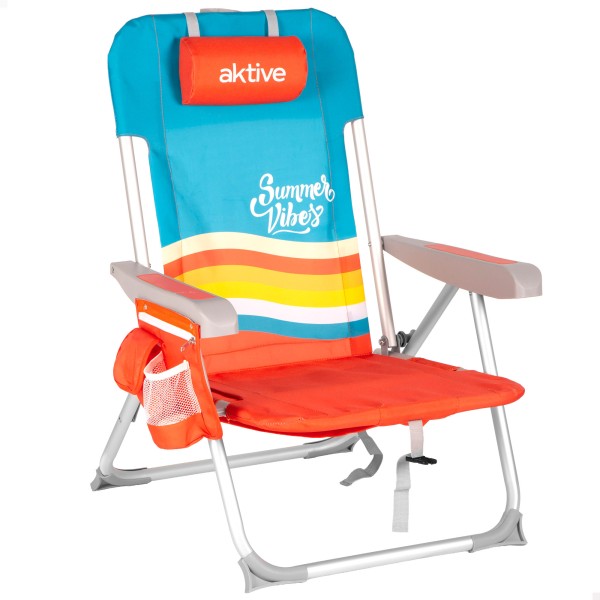Cadeira de praia colorida com bolsos 50x60x85 cm | Distria