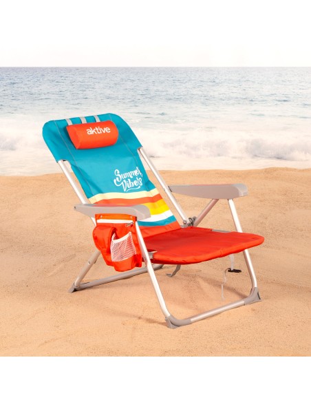 Cadeira de praia colorida com bolsos 50x60x85 cm | Distria