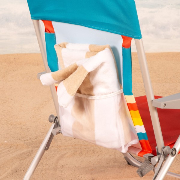 Cadeira de praia colorida com bolsos 50x60x85 cm | Distria