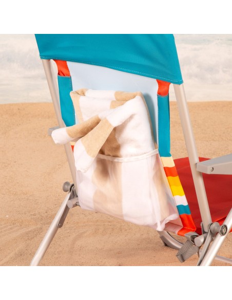 Cadeira de praia colorida com bolsos 50x60x85 cm | Distria