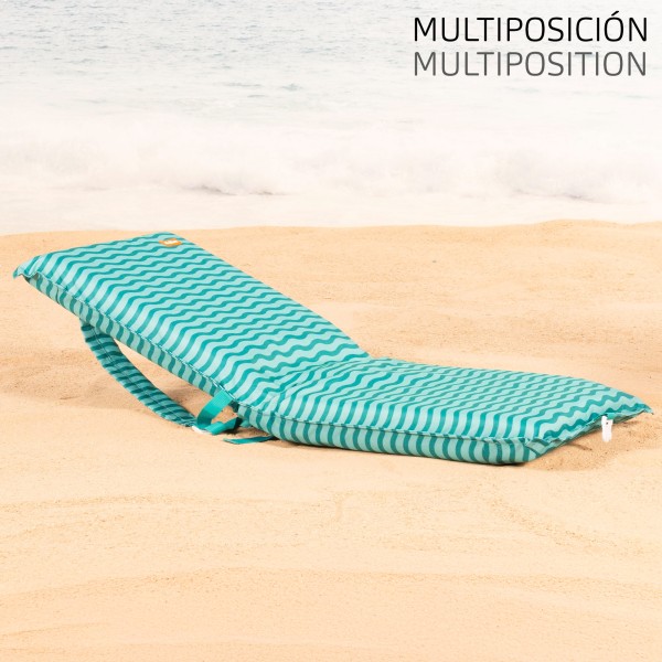 Cadeira de praia dobrável Ondas Turquesa com bolso traseiro | Distria