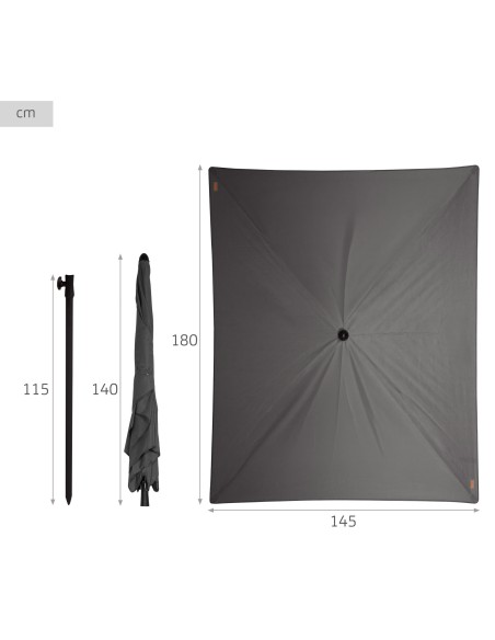 Guarda-sol cinza para terraço ou jardim 180x145 cm Aktive | Distria