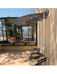 Guarda-sol de parede cinzento para terraço ou jardim 160x100 cm Aktive | Distria 2
