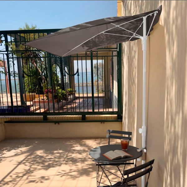 Guarda-sol de parede cinzento para terraço ou jardim 160x100 cm Aktive | Distria