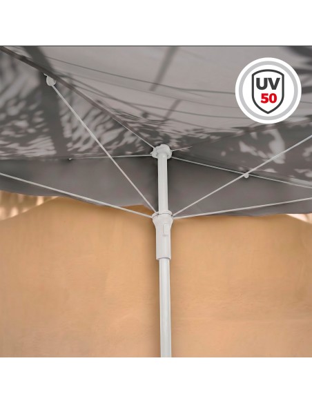 Guarda-sol de parede cinzento para terraço ou jardim 160x100 cm Aktive | Distria