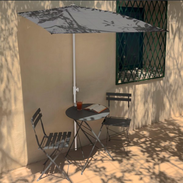Guarda-sol de parede cinzento para terraço ou jardim 160x100 cm Aktive | Distria