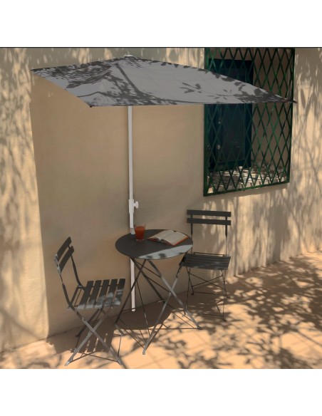 Guarda-sol de parede cinzento para terraço ou jardim 160x100 cm Aktive | Distria