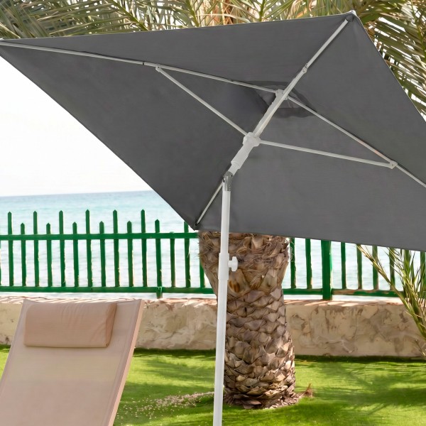 Guarda-sol retangular cinza para jardim, 180x120 cm, proteção UV30 Aktive | Distria