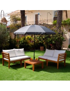 Guarda-sol grande cinza escuro de 200 cm com capa | Distria 2