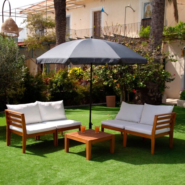 Guarda-sol grande cinza escuro de 200 cm com capa | Distria