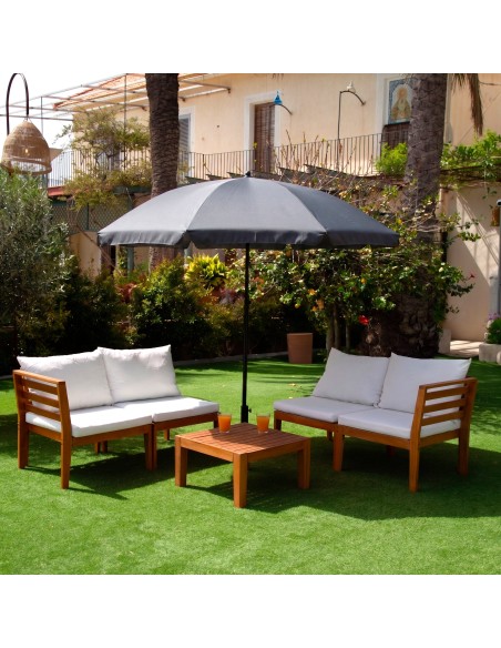 Guarda-sol grande cinza escuro de 200 cm com capa | Distria