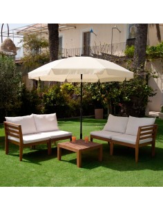 Guarda-sol grande branco creme de 200 cm com capa | Distria 2