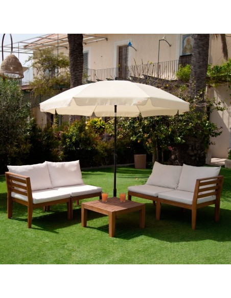Guarda-sol grande branco creme de 200 cm com capa | Distria