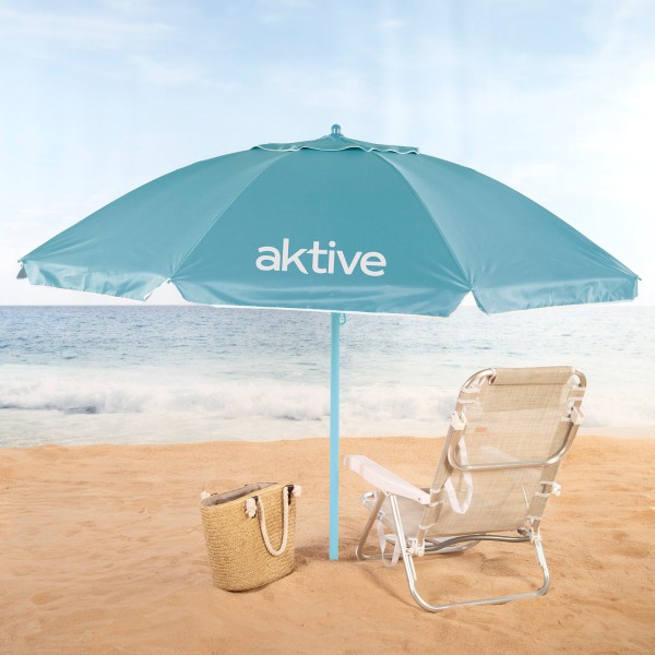 Guarda-sol de praia Aktive MAX+AIR azul Ø220 cm UV50 Aktive | Distria