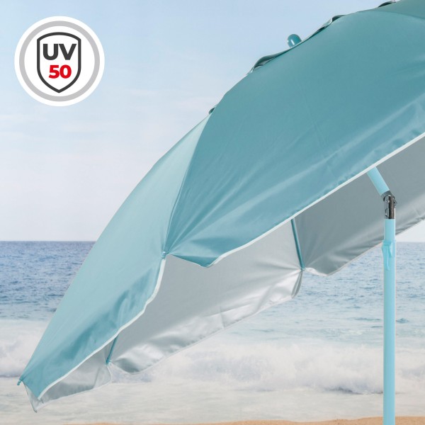 Guarda-sol de praia Aktive MAX+AIR azul Ø220 cm UV50 Aktive | Distria