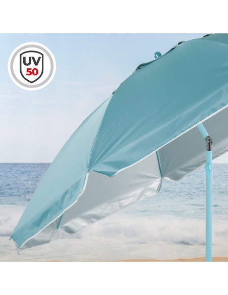 Guarda-sol de praia Aktive MAX+AIR azul Ø220 cm UV50 Aktive | Distria