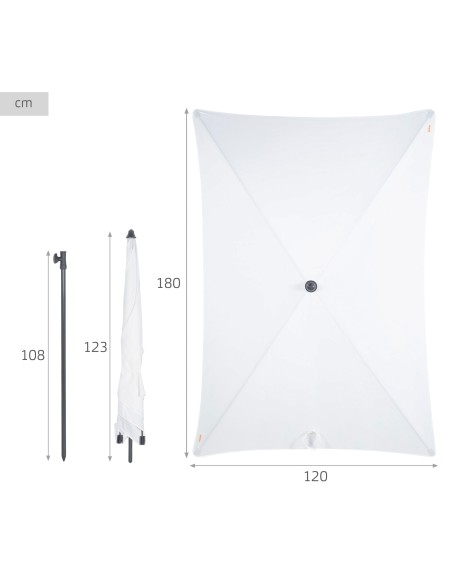 Guarda-sol retangular de jardim 180x120 cm UV30 Aktive | Distria