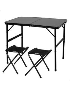 Mesa de camping dobrável Aktive com bancos ajustáveis | Distria